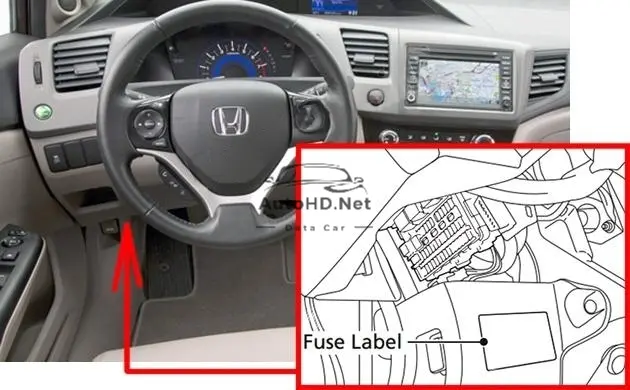 Sơ đồ hộp cầu chì xe honda civic 2012-2015