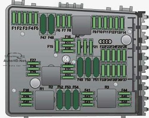 Sơ đồ hộp cầu chì xe Audi A3/S3 8P; 2008-2012