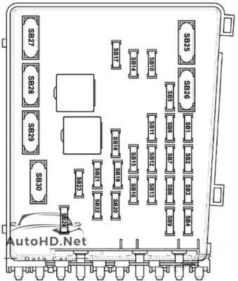 Sơ đồ hộp cầu chì xe Audi Q3 (8U; 2011-2017)