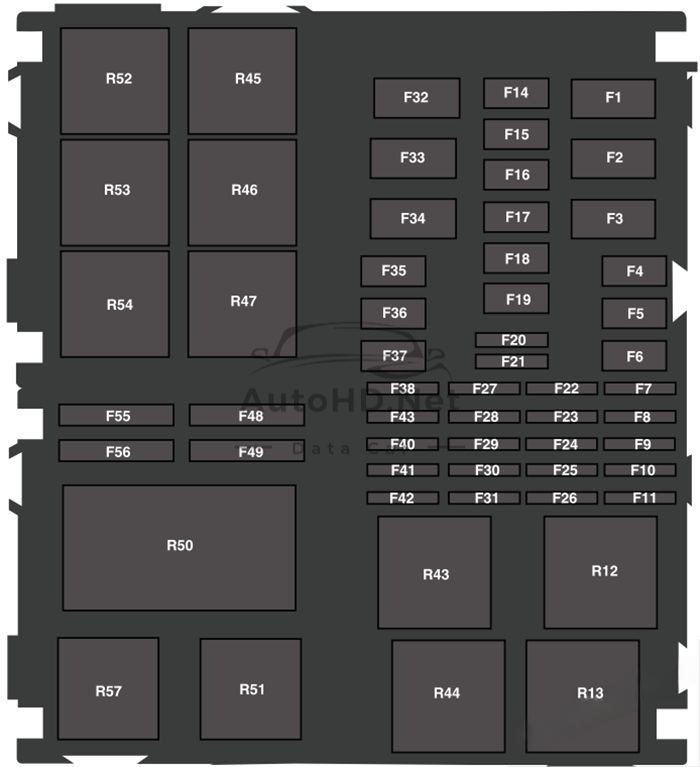 Sơ đồ hộp cầu chì và rơ le Ford Fiesta (2014-2019)